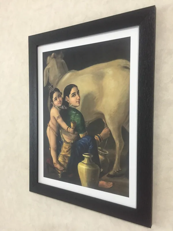�Yashoda_and_Bal-Krishna,_Raja_Ravi_Varma_Paintings,_Set_of_2,_Framed,_Multicolor