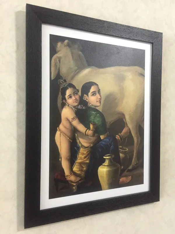 �Yashoda_and_Bal-Krishna,_Raja_Ravi_Varma_Paintings,_Set_of_2,_Framed,_Multicolor