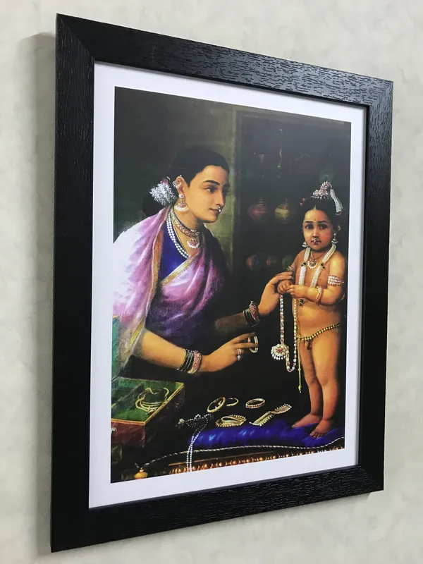 �Yashoda_and_Bal-Krishna,_Raja_Ravi_Varma_Paintings,_Set_of_2,_Framed,_Multicolor