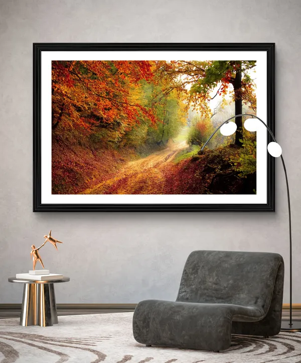 Mysterious_way_to_Red_Woods-_Nature_Theme_Wall_Decor,_Framed,_Multicolor