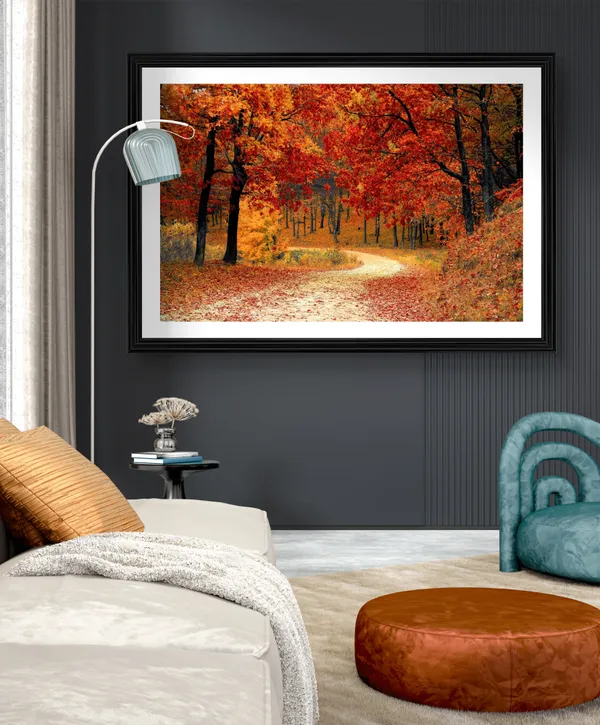 Mysterious_way_through_Orange_Blossom-_Nature_Theme_Wall_Decor,_Framed,_Multicolor