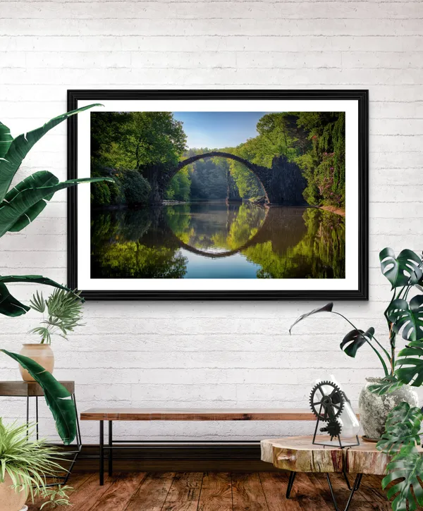 Calm_River_&_Quiet_Lush_Green_Jungle-_Nature_Theme_Wall_Decor,_Framed,_Multicolor