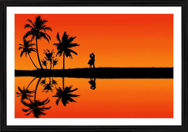 Couple_on_the_Sunset_Beach-_Nature_Theme_Wall_Decor,_Framed,_Multicolor