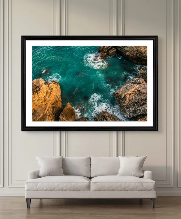 Sea_Green_Tides_Playing_with_the_Rocky_Beach-_Nature_Theme_Wall_Decor,_Framed,_Multicolor