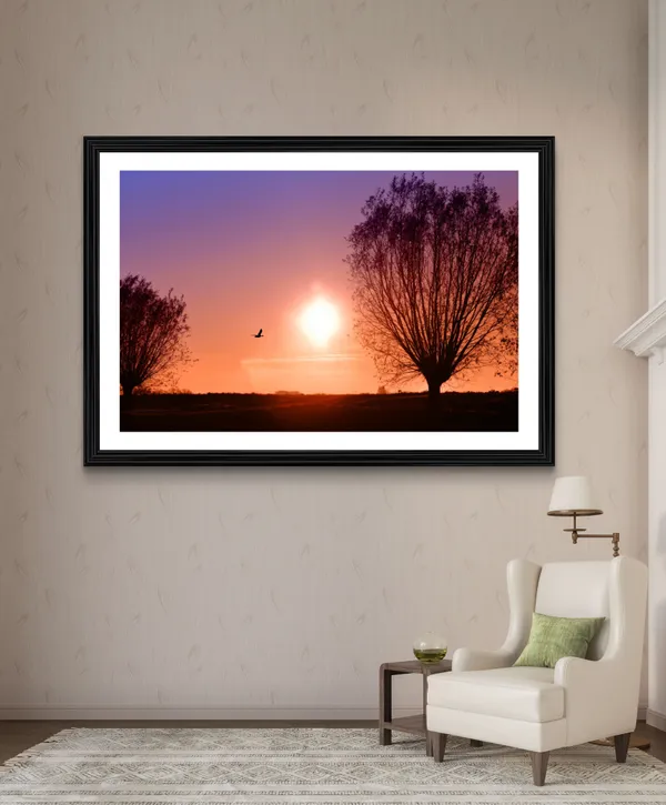 Tree_Silhouetteon_the_Sunset_Beach-_Nature_Theme_Wall_Decor,_Framed,_Multicolor