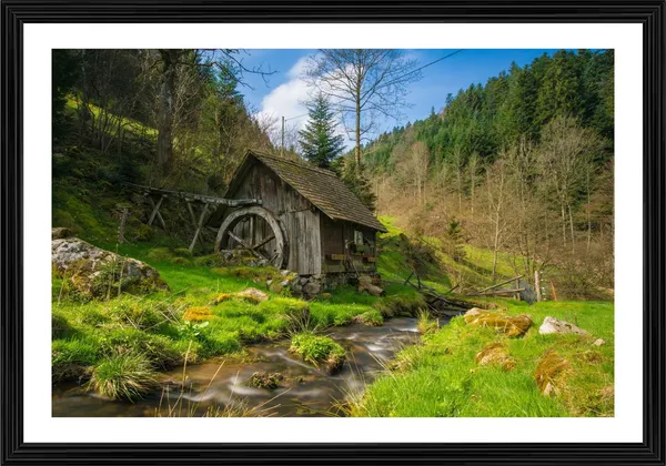 Mysterious_Farmhouse_in_Green_Woods-_Nature_Theme_Wall_Decor,_Framed,_Multicolor