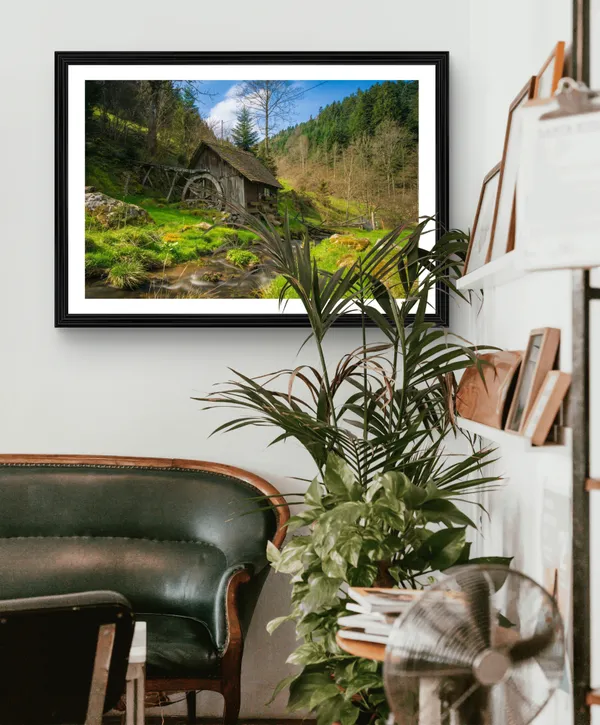 Mysterious_Farmhouse_in_Green_Woods-_Nature_Theme_Wall_Decor,_Framed,_Multicolor