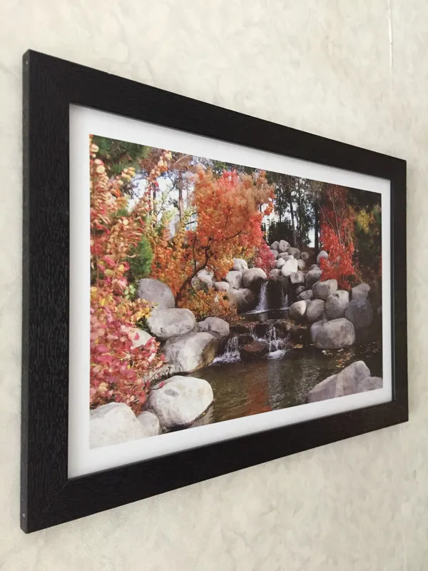 Waterfall_in_the_Rocks_in_the_Awesome_Blossom-_Nature_Theme_Wall_Decor,_Framed,_Multicolor
