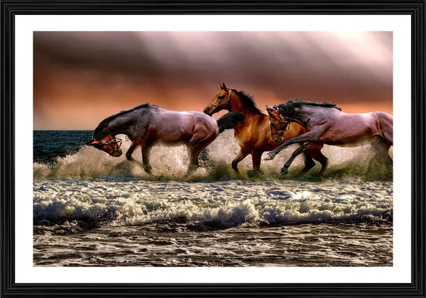 Horses_on_the_Stormy_Beach-_Nature_Theme_Wall_Decor,_Framed,_Multicolor