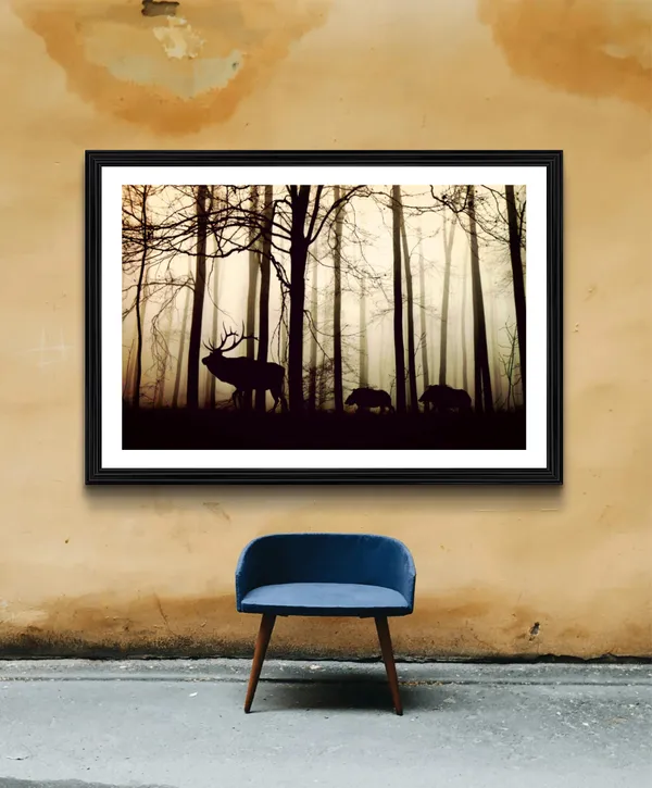 Wild_Deer_in_the_Forest-_Nature_Theme_Wall_Decor,_Framed,_Multicolor