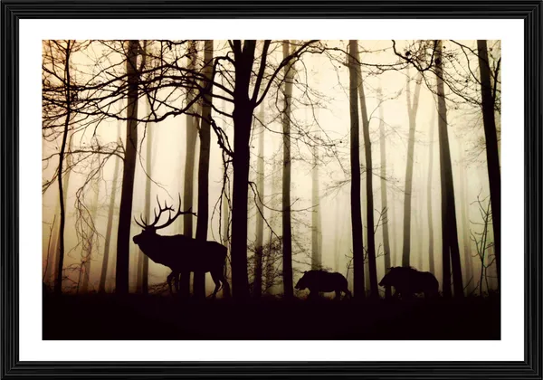 Wild_Deer_in_the_Forest-_Nature_Theme_Wall_Decor,_Framed,_Multicolor