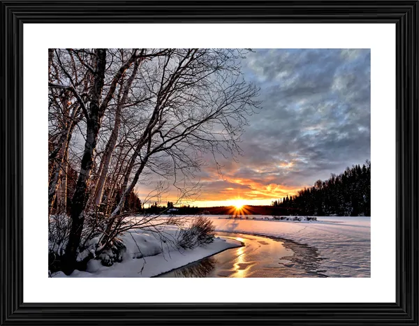 Sunset_at_the_River,_Nature_Theme_Wall_Decor,_Framed,_Multicolor