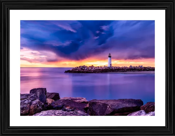 Sunset_at_the_Light_House,_Nature_Theme_Wall_Decor,_Framed,_Multicolor