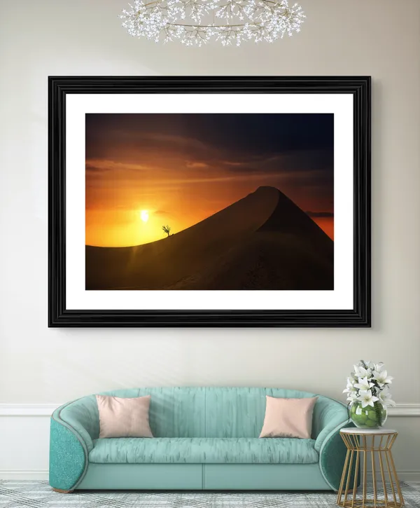 Sunset_at_the_Desert,_Nature_Theme_Wall_Decor,_Framed,_Multicolor
