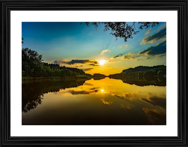 Sunset_at_Calm_River,_Nature_Theme_Wall_Decor,_Framed,_Multicolor