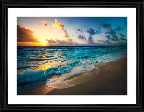 Sunset_at_the_Blue_Sea,_Nature_Theme_Wall_Decor,_Framed,_Multicolor