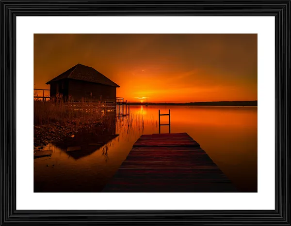 Golden_River_at_the_time_Sunset,_Nature_Theme_Wall_Decor,_Framed,_Multicolor