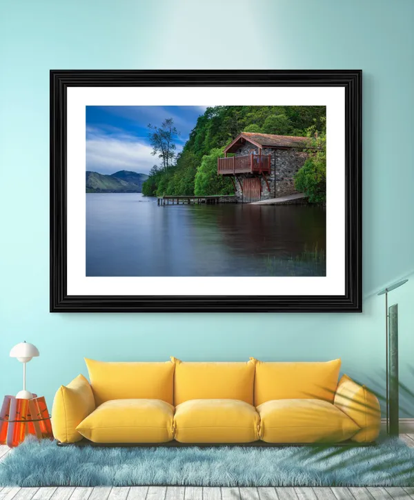 River_side_Farm_House,_Nature_Theme_Wall_Decor,_Framed,_Multicolor