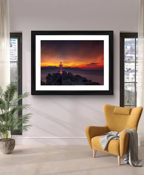 Lighthouse_(2),_Nature_Theme_Wall_Decor,_Framed,_Multicolor