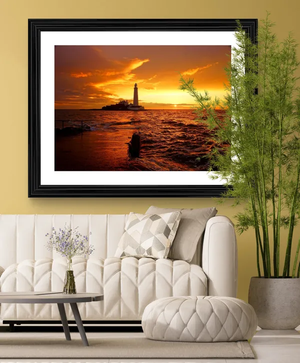 Lighthouse_(3),_Nature_Theme_Wall_Decor,_Framed,_Multicolor