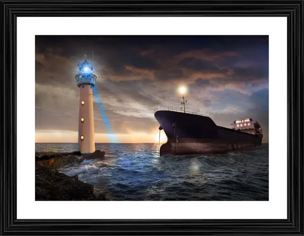 Lighthouse_(4),_Nature_Theme_Wall_Decor,_Framed,_Multicolor