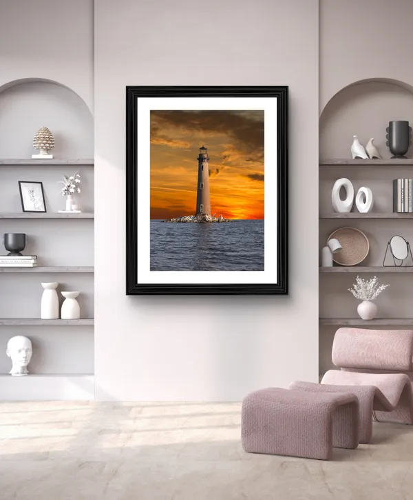 Lighthouse_(6),_Nature_Theme_Wall_Decor,_Framed,_Multicolor
