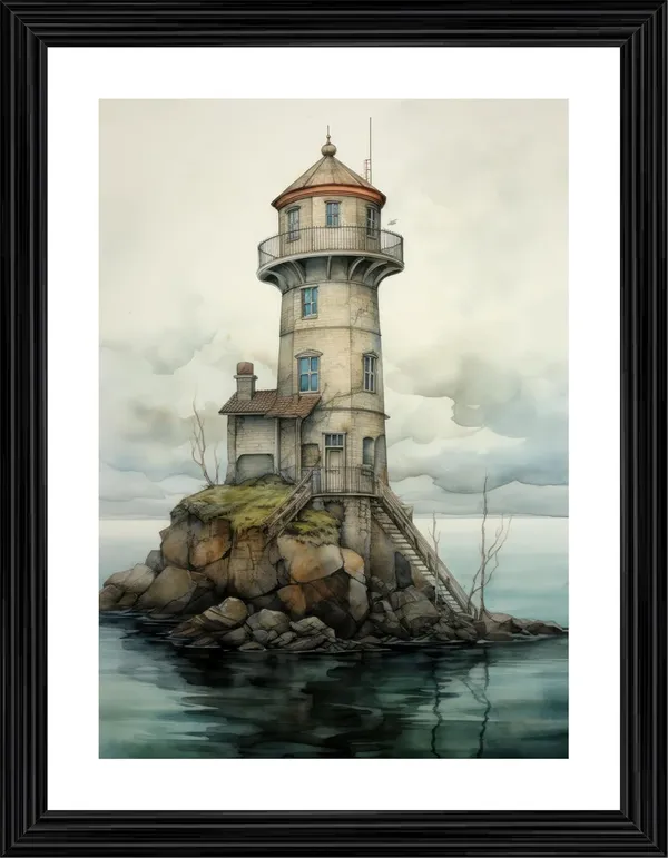 Lighthouse_(7),_Nature_Theme_Wall_Decor,_Framed,_Multicolor
