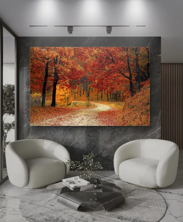 Mysterious_way_through_Orange_Blossom-_Nature_Theme_Wall_Decor,_Framed,_Multicolor