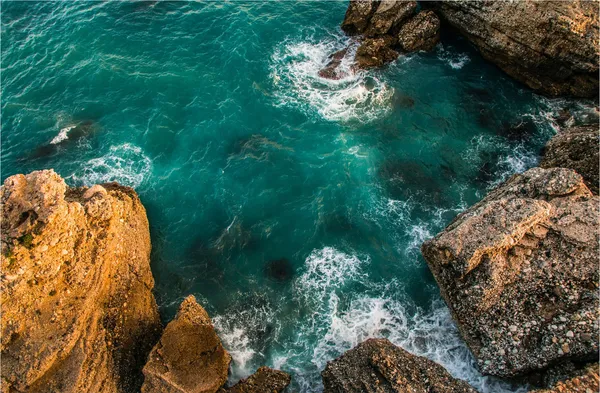 Sea_Green_Tides_Playing_with_the_Rocky_Beach-_Nature_Theme_Wall_Decor,_Framed,_Multicolor