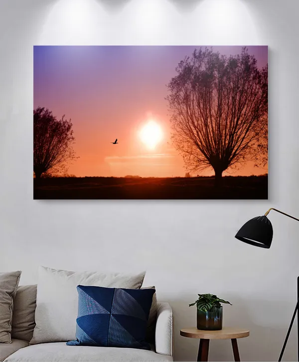 Tree_Silhouetteon_the_Sunset_Beach-_Nature_Theme_Wall_Decor,_Framed,_Multicolor