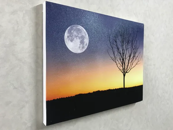 Arrival_of_the_Full_Moon_after_the_Sunset-_Nature_Theme_Wall_Decor,_Framed,_Multicolor