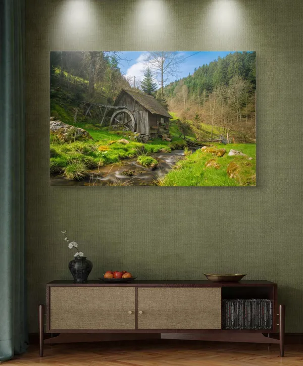 Mysterious_Farmhouse_in_Green_Woods-_Nature_Theme_Wall_Decor,_Framed,_Multicolor