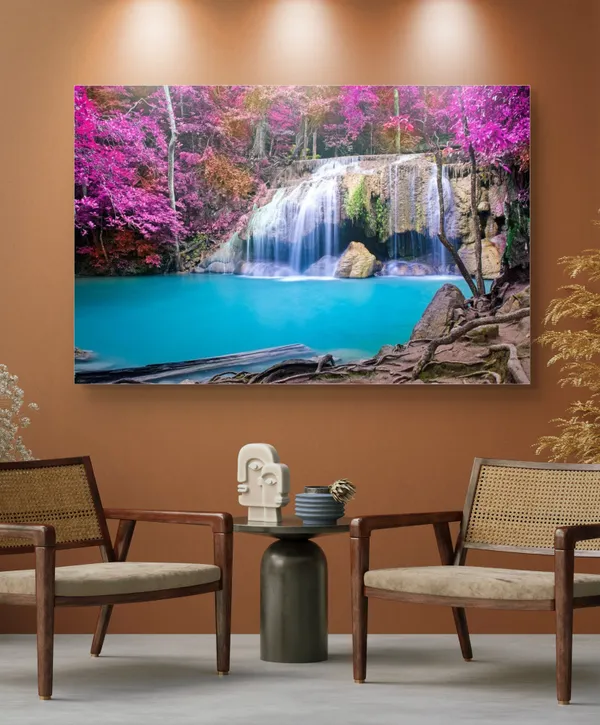 Beautiful_Blue_Waters_Fall-_Nature_Theme_Wall_Decor,_Framed,_Multicolor