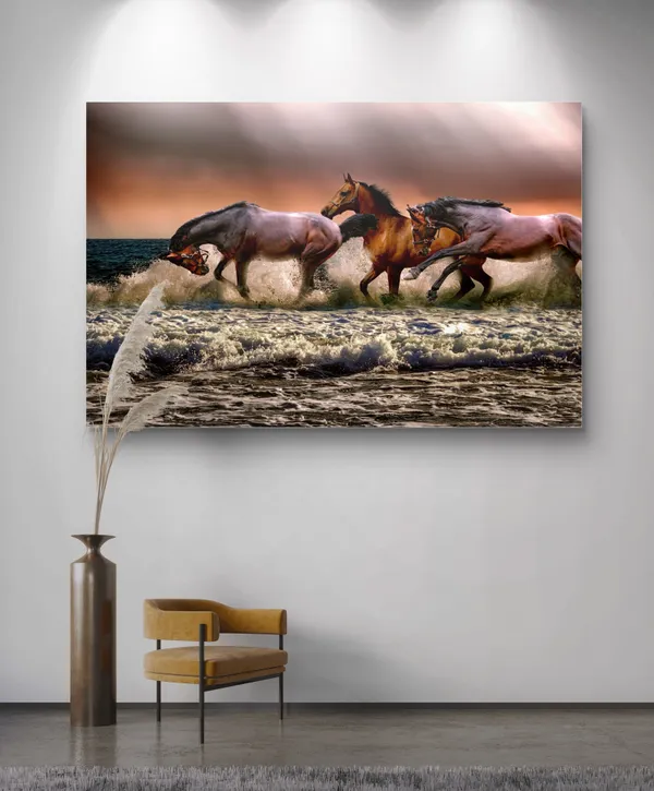 Horses_on_the_Stormy_Beach-_Nature_Theme_Wall_Decor,_Framed,_Multicolor