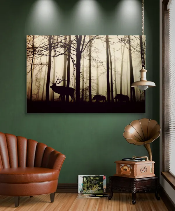 Wild_Deer_in_the_Forest-_Nature_Theme_Wall_Decor,_Framed,_Multicolor