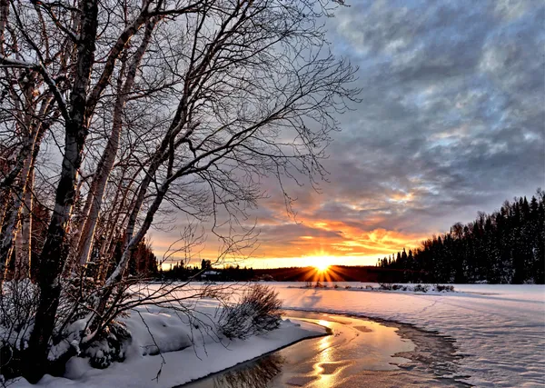 Sunset_at_the_River,_Nature_Theme_Wall_Decor,_Framed,_Multicolor