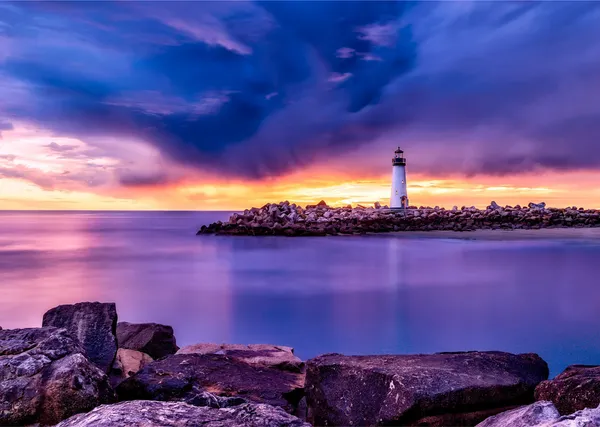 Sunset_at_the_Light_House,_Nature_Theme_Wall_Decor,_Framed,_Multicolor