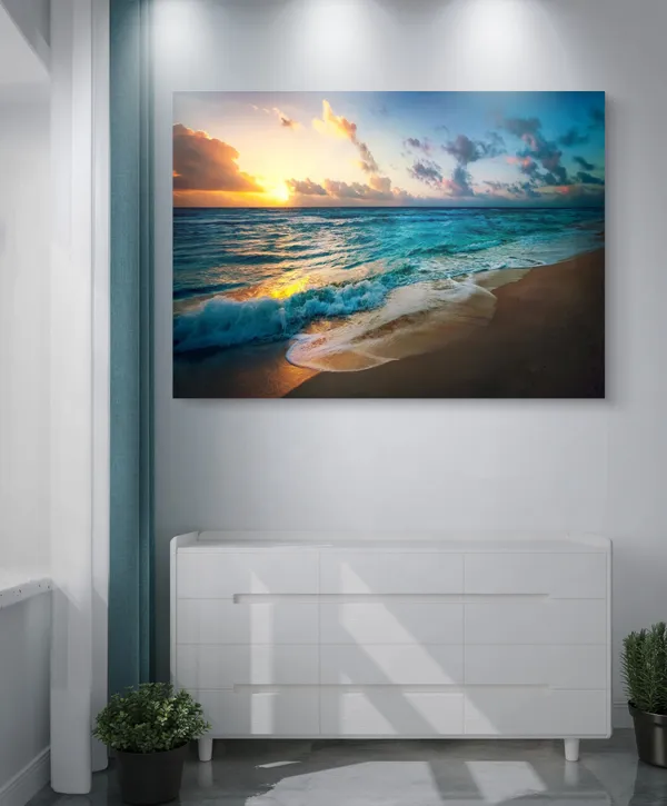 Sunset_at_the_Blue_Sea,_Nature_Theme_Wall_Decor,_Framed,_Multicolor