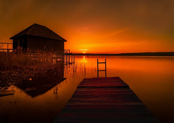 Golden_River_at_the_time_Sunset,_Nature_Theme_Wall_Decor,_Framed,_Multicolor