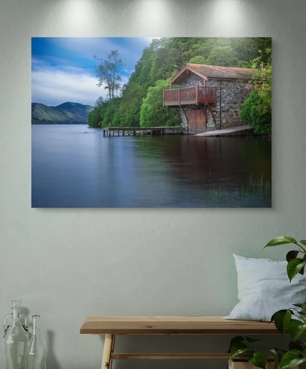 River_side_Farm_House,_Nature_Theme_Wall_Decor,_Framed,_Multicolor