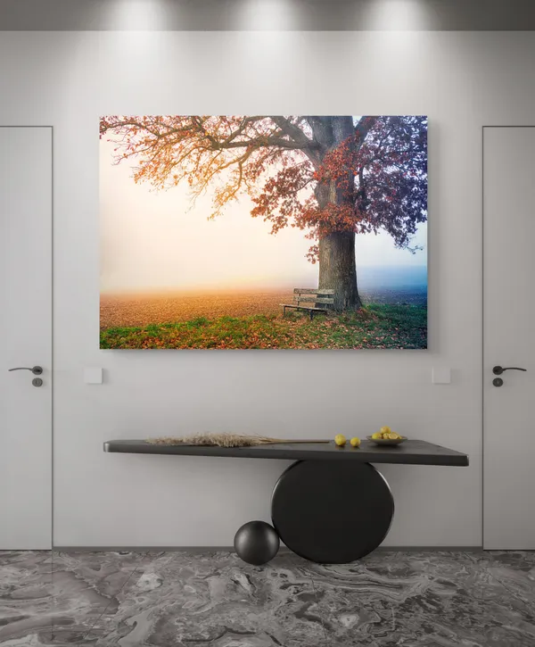 Blossom,_and_Tree_in_the_Morning,_Nature_Theme_Wall_Decor,_Framed,_Multicolor