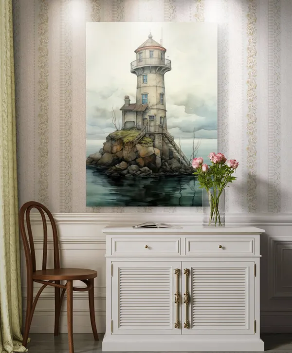 Lighthouse_(7),_Nature_Theme_Wall_Decor,_Framed,_Multicolor