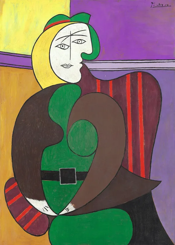 The_Red_Armchair_1931,_A_Painting_by_Pablo_Picasso,_Framed_Canvas,_Wall_Decor,_Multicolor