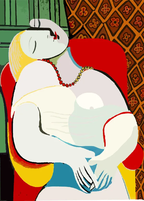 Le_Rve_(The_Dream)_1932,_A_Painting_by_Pablo_Picasso,_Framed_Canvas,_Wall_Decor,_Multicolor