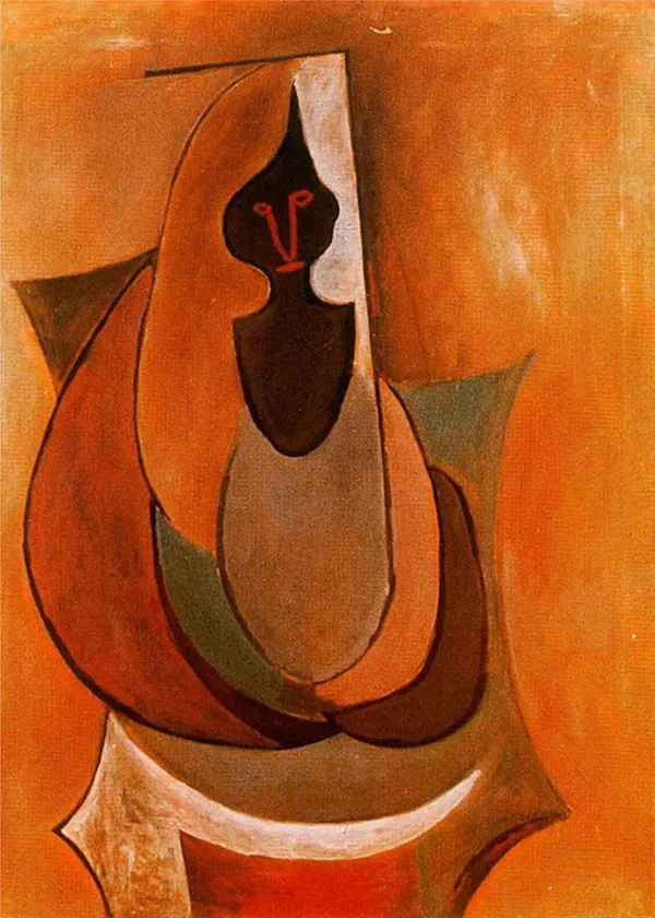 Cubist_Person_1917,_A_Painting_by_Pablo_Picasso,_Framed_Canvas,_Wall_Decor,_Multicolor