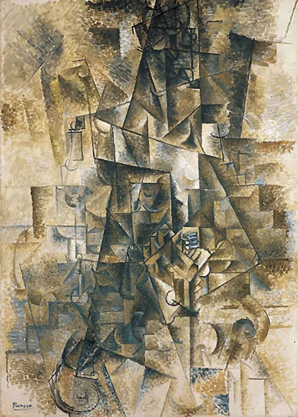 The_Piano_Accordionist,_1911,_A_Painting_by_Pablo_Picasso,_Framed_Canvas,_Wall_Decor,_Multicolor