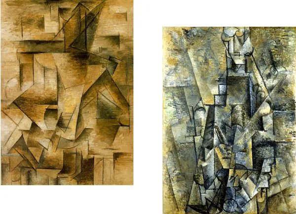 �Guitar_Player_&_Man_with_A_Clarinet_,_Paintings_by_Pablo_Picasso,_Framed_Canvas,_Set_of_2,_Multicolor