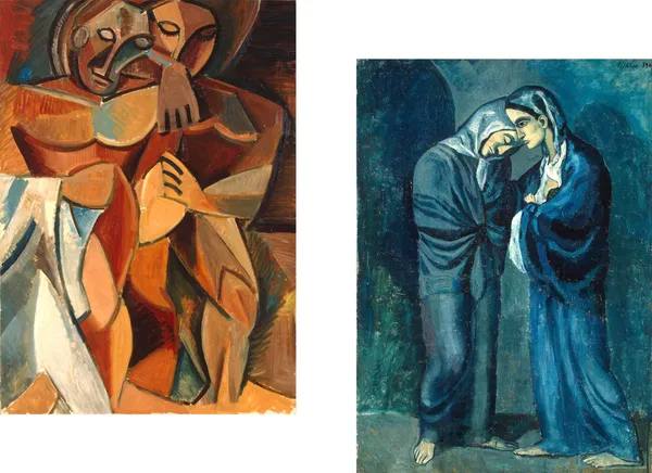 �Friendship_&_the_Two_Sisters_,_Paintings_by_Pablo_Picasso,_Framed_Canvas,_Set_of_2,_Multicolor