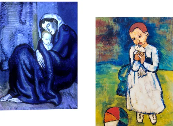 �Mother_and_Child_&_Child_with_A_Dove_,_Paintings_by_Pablo_Picasso,_Framed_Canvas,_Set_of_2,_Multicolor