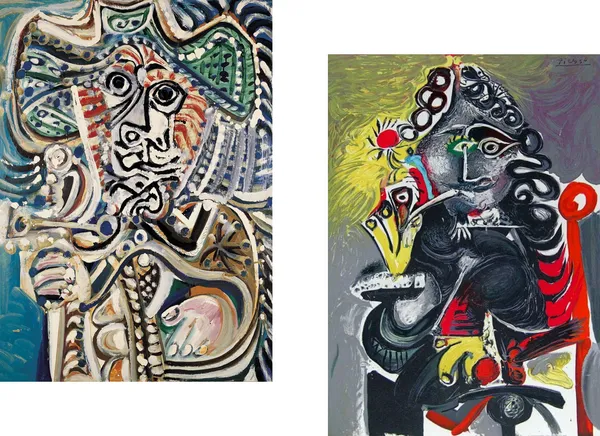 �Musketeer_with_Sword_&_The_Musketeer_,_Paintings_by_Pablo_Picasso,_Framed_Canvas,_Set_of_2,_Multicolor